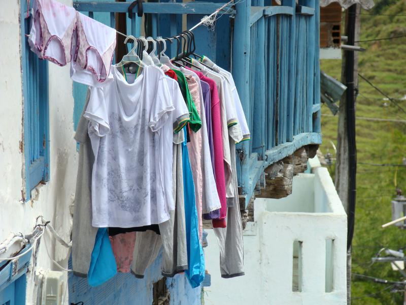 Clothes drying outside