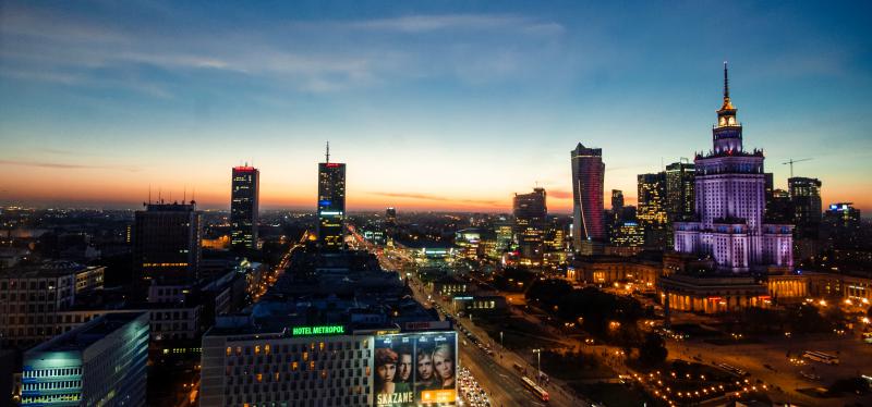 Warsaw at night