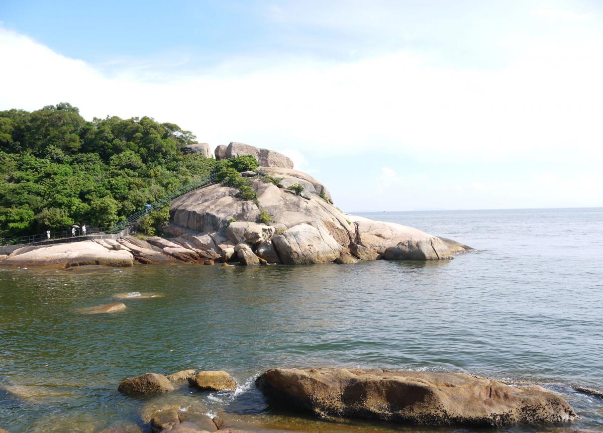 rocks on island