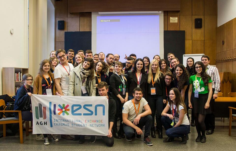 group picture with esn flag