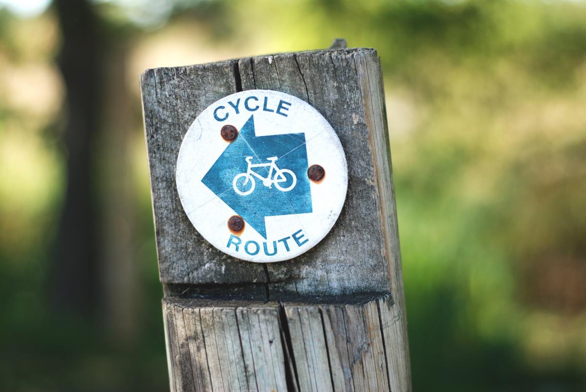 Cycle route sign