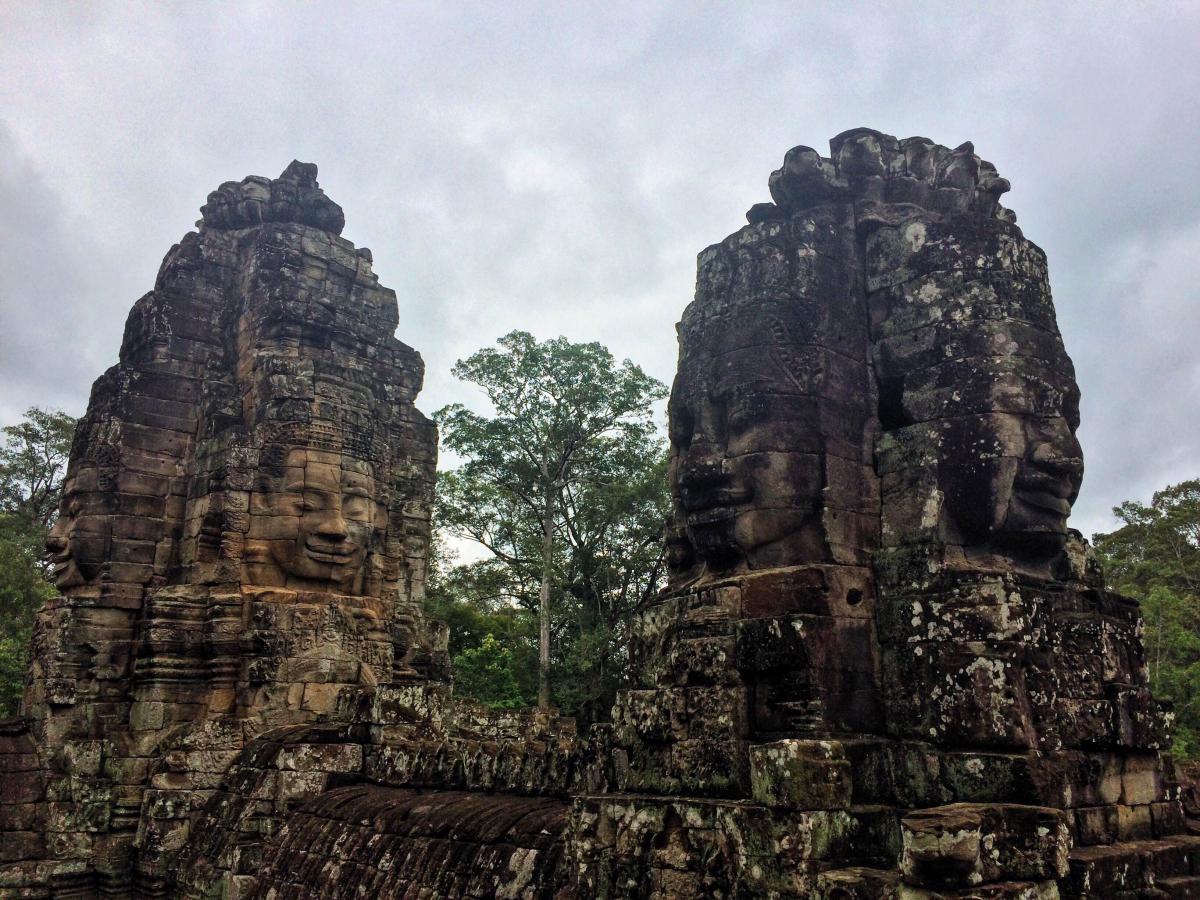 stones with buddha faces