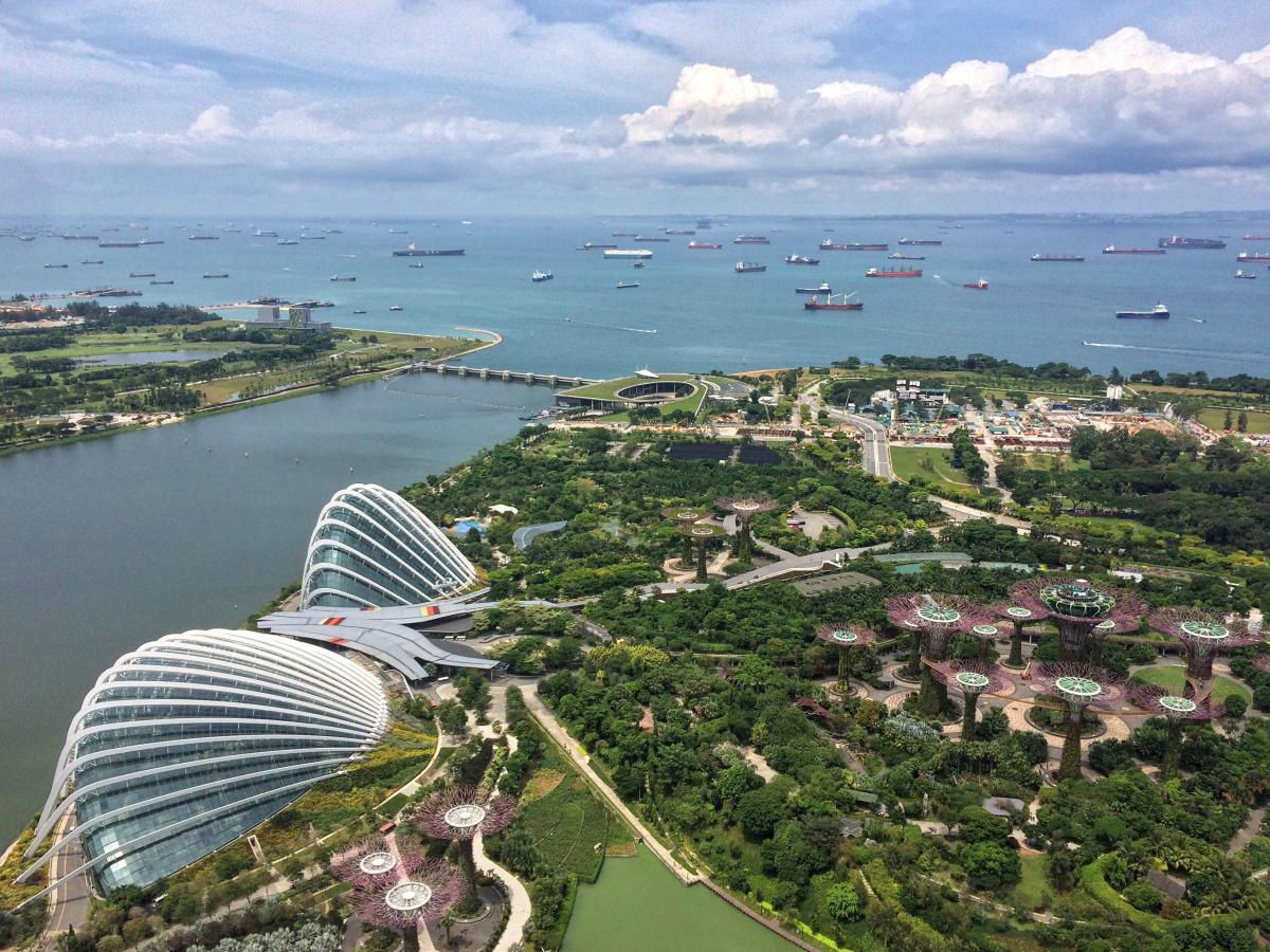 city view from top with harbour