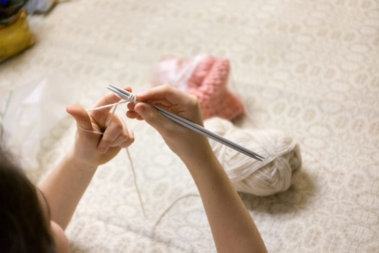 woman knitting