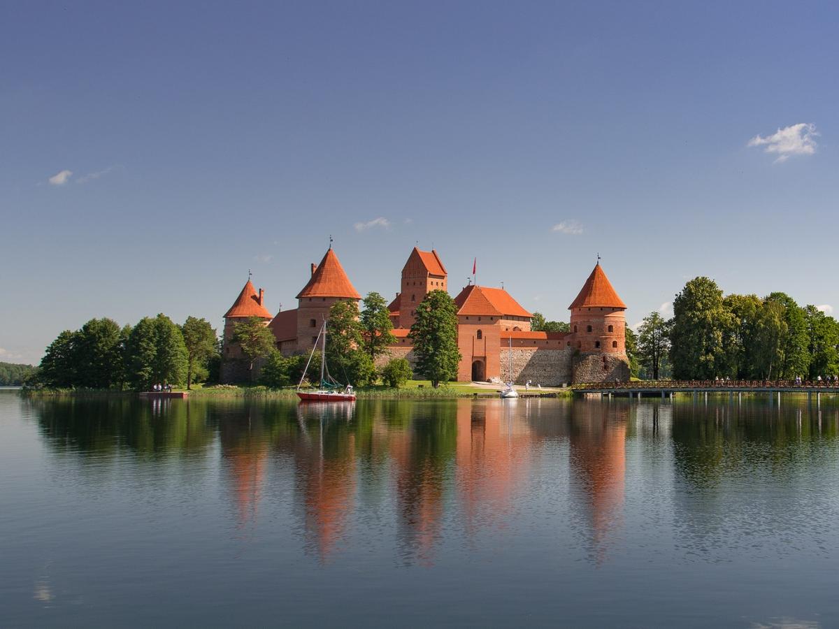 castle with lake around