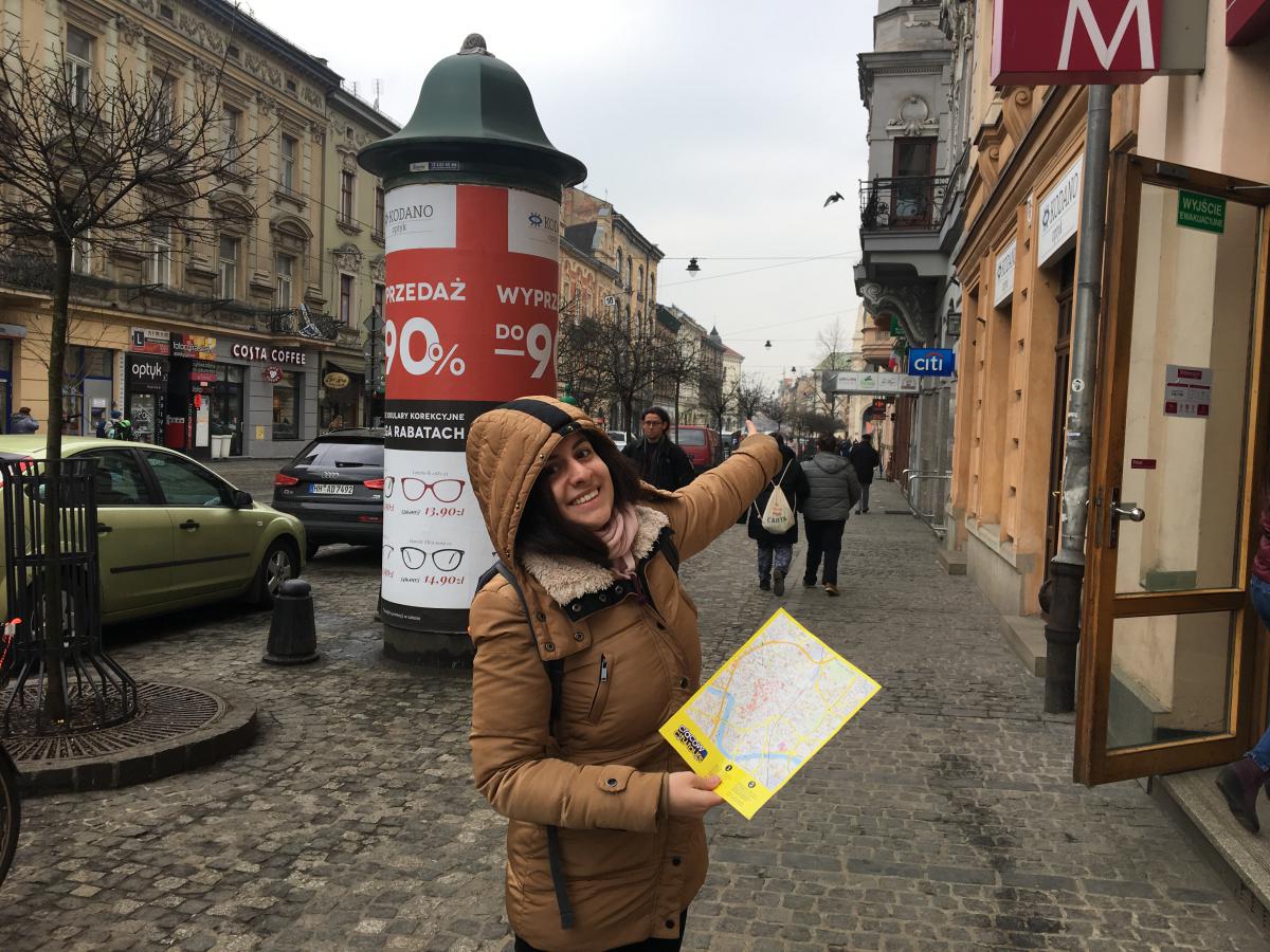 woman with a map in london streets