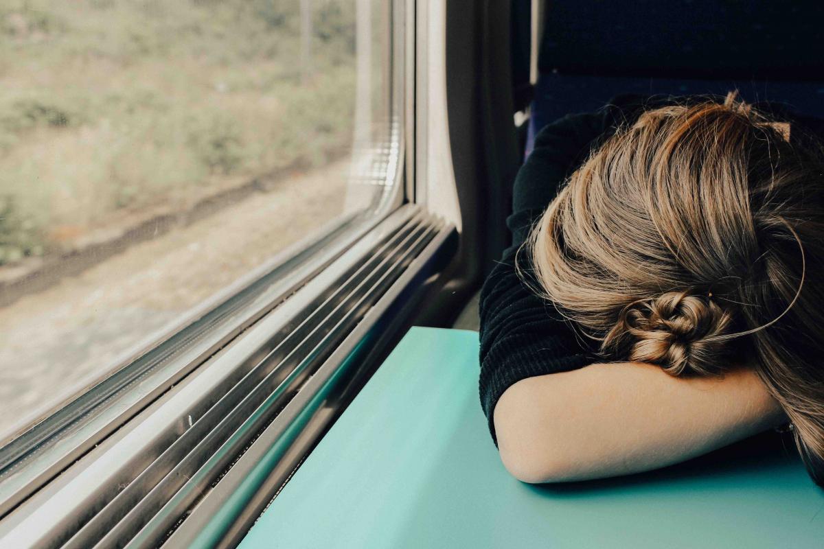 sleeping in train