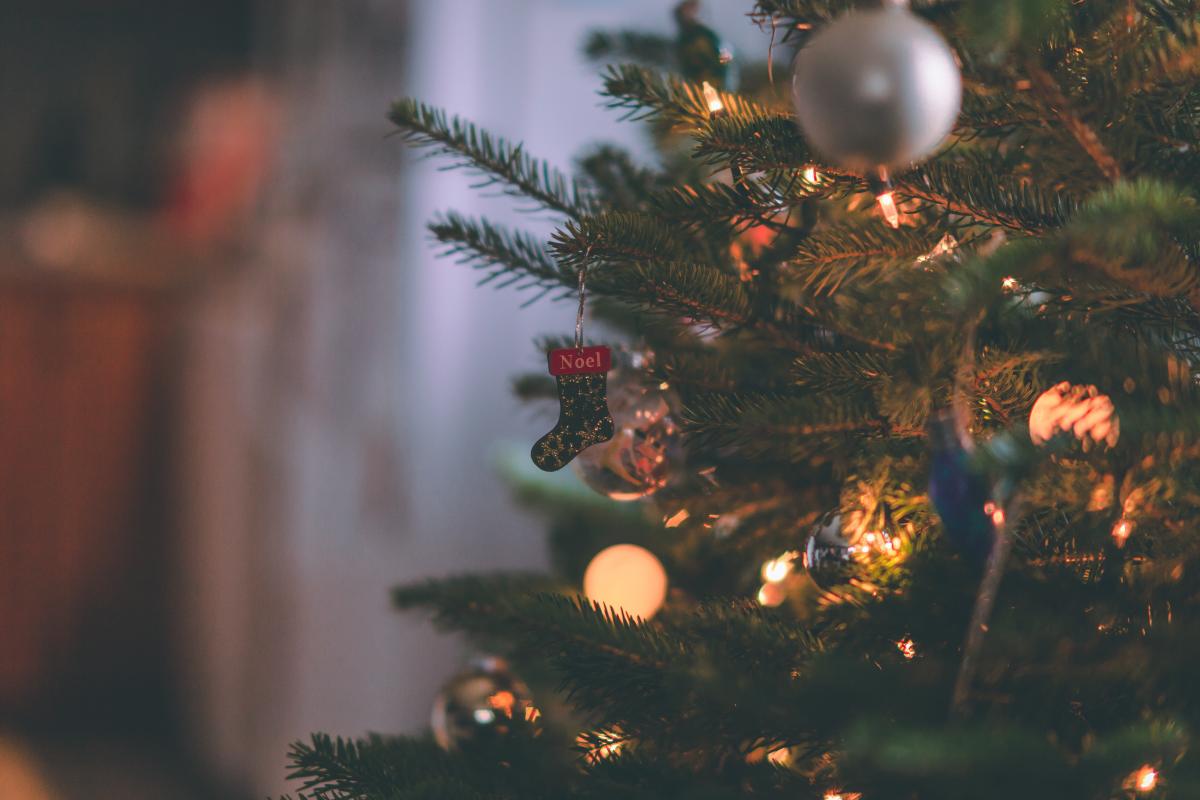 macro shot photography of christmas stockings ornament