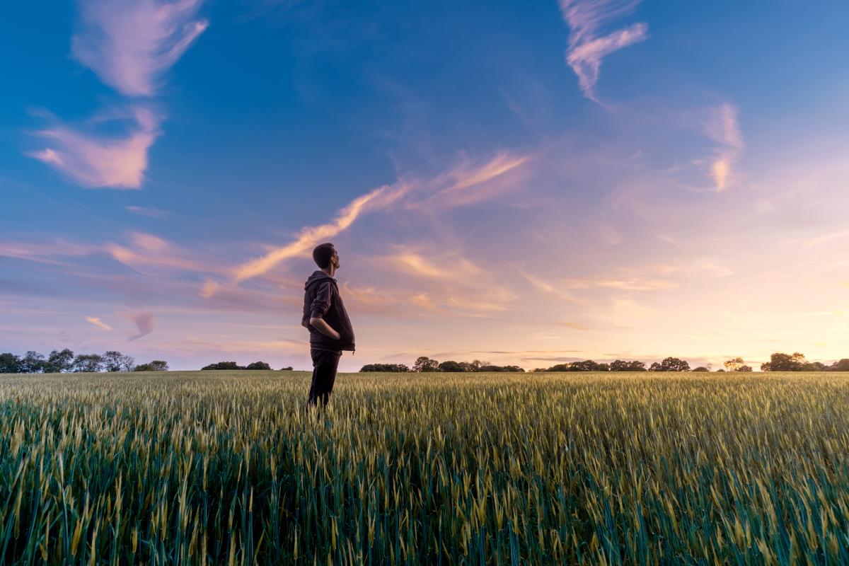 standing in the field