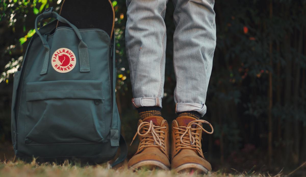 close-up on shoes and bag