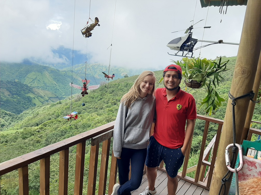 couple on terrace in columbia