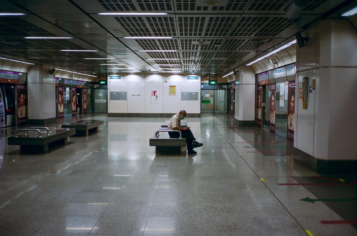 man sitting in hall