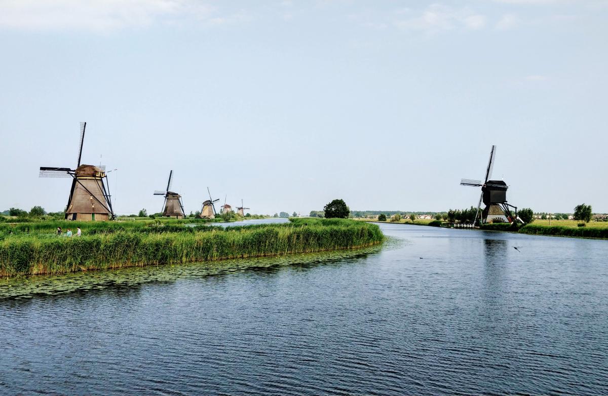 windmills and river
