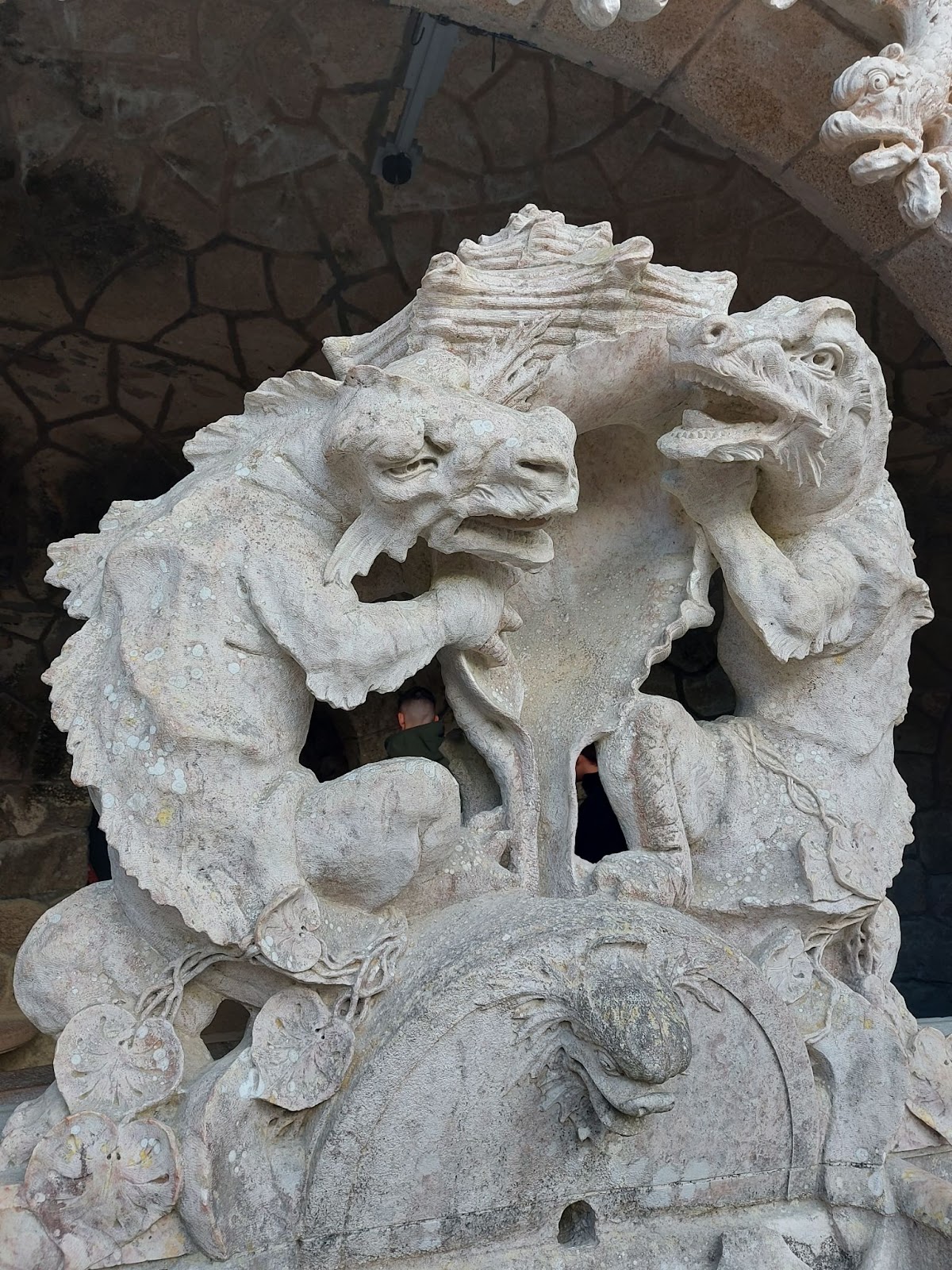 Reptilian sculptures in Quinta da Regaleira