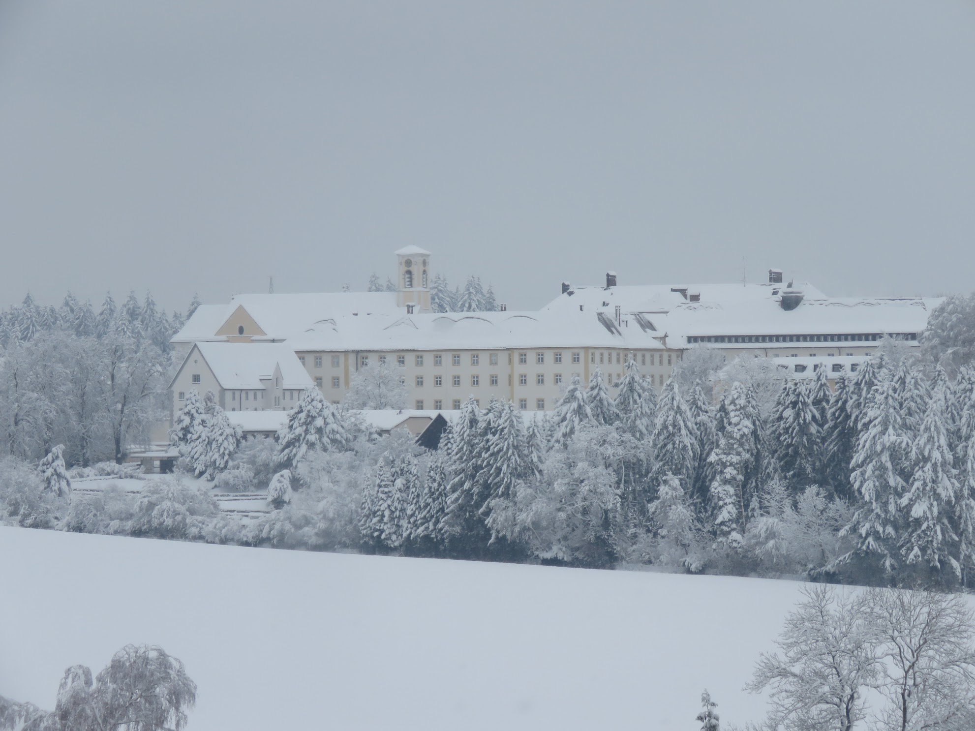 The Sießen monastery in the snow