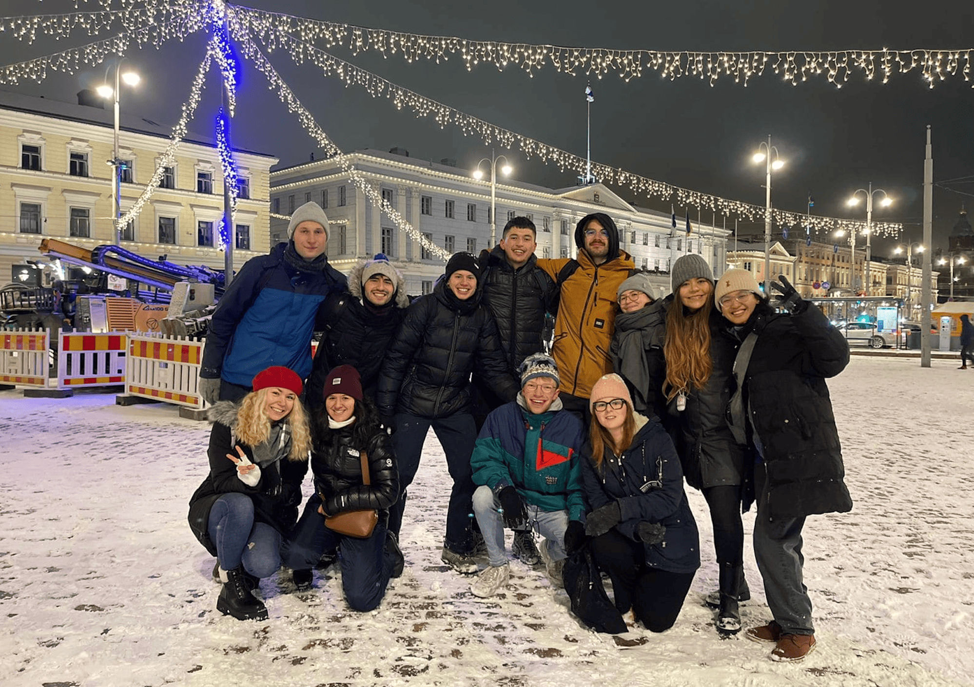 Dennis and his friends in the center of Helsinki.