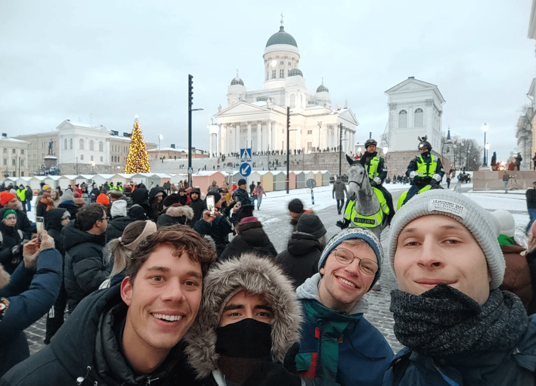 Dennis and his friends in Helsinki.