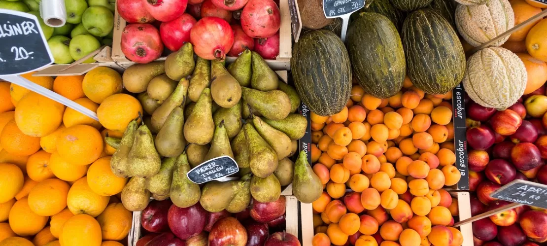 top view photo of produce stand