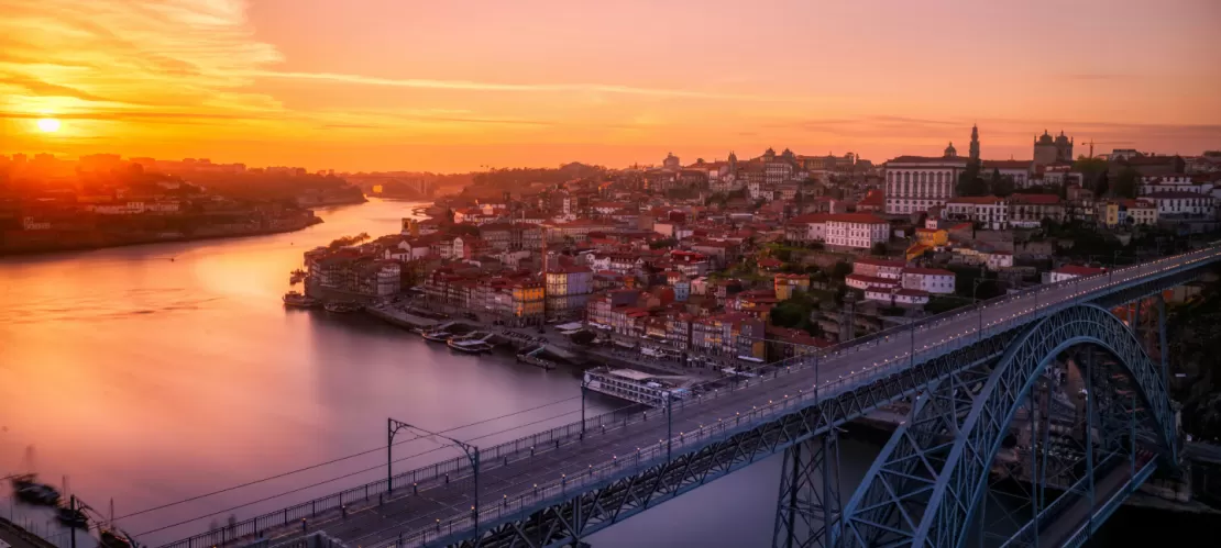 City of Porto during sunset.