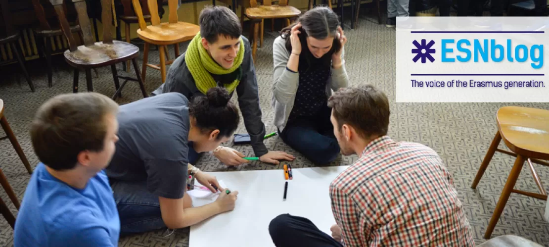 group of students working in the floor