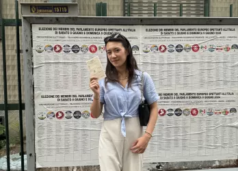 Me in front of a poster do the EU Elections