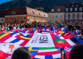 Halloween in Transylvania Flag Parade.