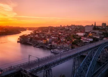 City of Porto during sunset.