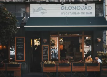 Street cafe in Krakow, Poland