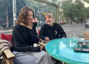 Us, on her last day of Erasmus