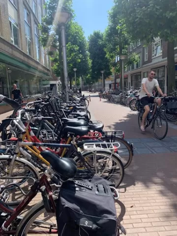 A row of bikes, the Netherlands