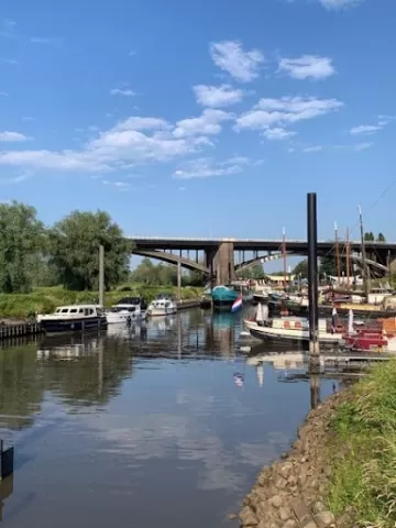 A photo of boats on a river