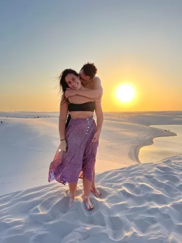 Laissa and Nic at Lençóis Maranhenses, Brazil