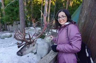 Sana and a reindeer