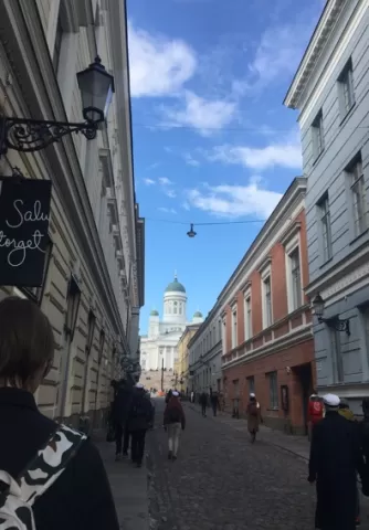 Photo of the street in Helsinki, Finland