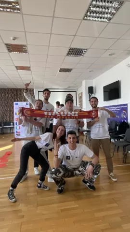 Six people from the Project posing to a group photo