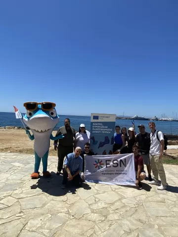 all together in front of the beach